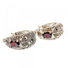 Vintage 925 Sterling Silver Almandine & Marcasites Earrings