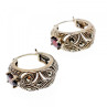 Vintage 925 Sterling Silver Almandine & Marcasites Earrings
