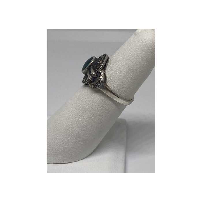 925 Sterling Silver Ring With Malachite Size 5