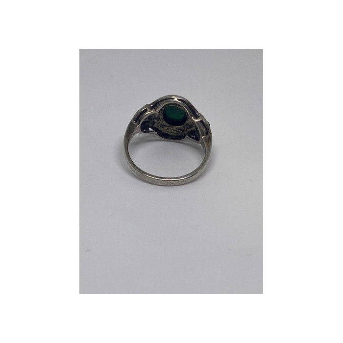 925 Sterling Silver Ring With Malachite Size 5