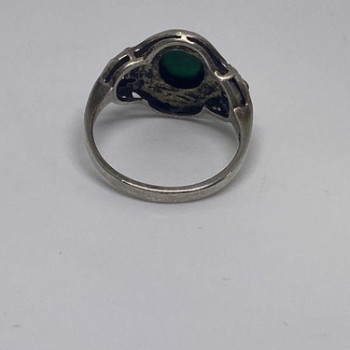 925 Sterling Silver Malachite Ring Size 5