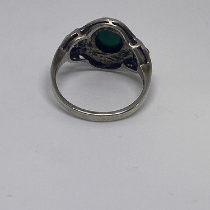 925 Sterling Silver Malachite Ring Size 5