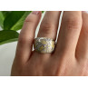 925 Sterling Silver Agate & CZ Ring Size 6.75