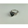 925 Sterling Silver Black Nephrite ( Jade ) & Quartz Ring Size 8
