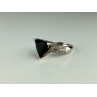 925 Sterling Silver Black Nephrite ( Jade ) & Quartz Ring Size 8