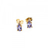 10K Yellow Gold Tanzanite & Diamonds Earrings