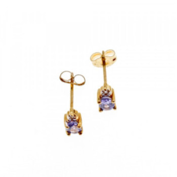 10K Yellow Gold Tanzanite & Diamonds Earrings