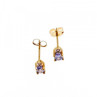 10K Yellow Gold Tanzanite & Diamonds Earrings