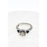 925 Sterling Silver Blue & White CZ Ring Size 6.5