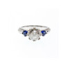925 Sterling Silver Blue & White CZ Ring Size 6.5
