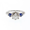 925 Sterling Silver Blue & White CZ Ring Size 6.5