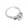 925 Sterling Silver Blue & White CZ Ring Size 6.5