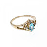 925 Sterling Silver Blue Spinel & CZ Ring Size 6.75
