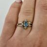 925 Sterling Silver Blue Spinel & CZ Ring Size 6.75