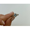 925 Sterling Silver Blue Spinel & CZ Ring Size 6.75