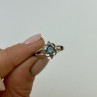 925 Sterling Silver Blue Spinel & CZ Ring Size 6.75