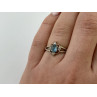 925 Sterling Silver Blue Spinel & CZ Ring Size 6.75