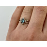 925 Sterling Silver Blue Spinel & CZ Ring Size 6.75