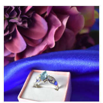 925 Sterling Silver Blue Topaz & Opal Ring Size 6.5