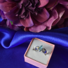 925 Sterling Silver Blue Topaz & Opal Ring Size 6.5