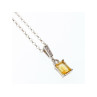 925 STERLING SILVER CITRINE & CZ CHAIN WITH PENDANT