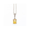 925 STERLING SILVER CITRINE & CZ CHAIN WITH PENDANT