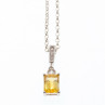 925 Sterling Silver Citrine & CZ Chain With Pendant
