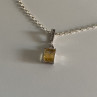 925 Sterling Silver Citrine & CZ Chain With Pendant