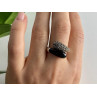 925 Sterling Silver Black Onyx & Marcasites Ring Size 9