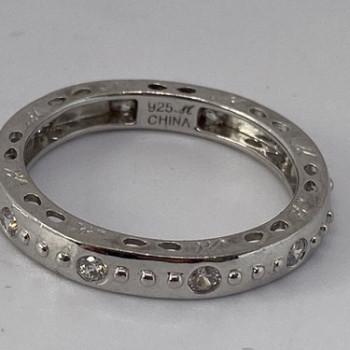 925 Sterling Silver CZ Band Ring Size 8