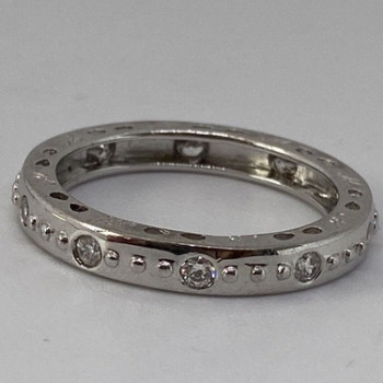 925 Sterling Silver CZ Band Ring Size 8