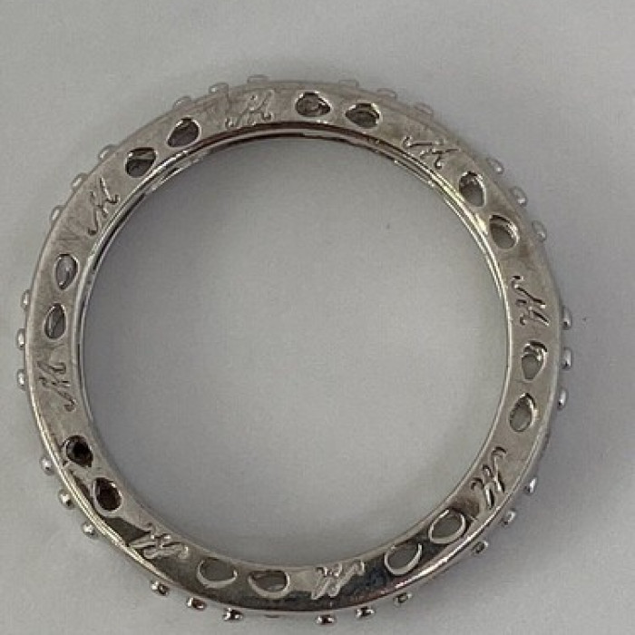 925 Sterling Silver CZ Band Ring Size 8