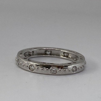 925 Sterling Silver CZ Band Ring Size 8