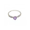 10K WHITE GOLD  AMETHYST & DIAMONDS RING SIZE 8