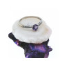 10K WHITE GOLD  AMETHYST & DIAMONDS RING SIZE 8
