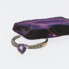 10K White Gold Amethyst & Diamonds Ring Size 8