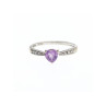10K WHITE GOLD  AMETHYST & DIAMONDS RING SIZE 8