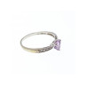 10K WHITE GOLD  AMETHYST & DIAMONDS RING SIZE 8