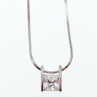 925 Sterling Silver CZ Chain With Pendant Italy