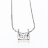 925 Sterling Silver CZ Chain With Pendant Italy