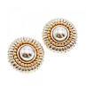Flli Menegatti  Vintage 925 Sterling Silver Two Tone  14k Gold Clip-On Earrings