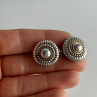 Flli Menegatti  Vintage 925 Sterling Silver Two Tone  14k Gold Clip-On Earrings
