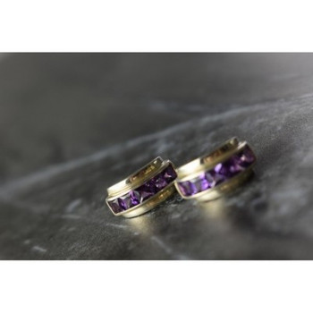 925 Sterling Silver Purple Tourmaline Stud Earrings