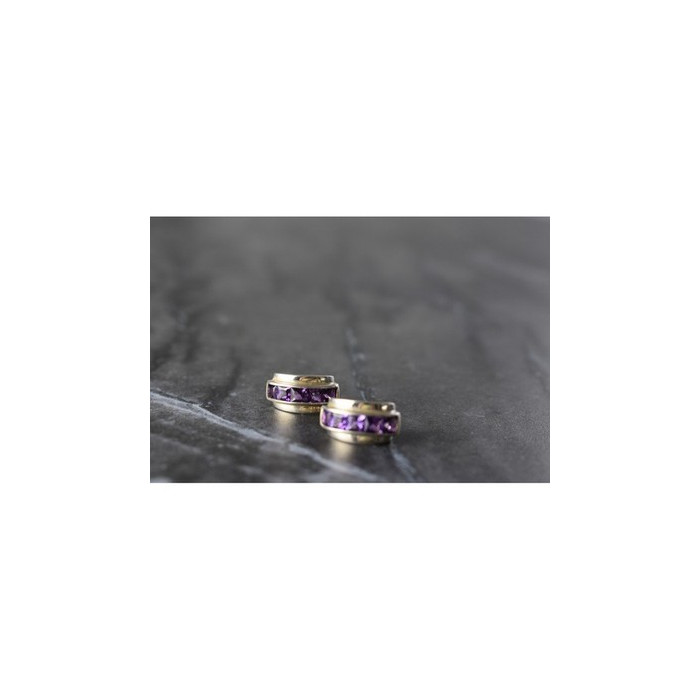 925 Sterling Silver Purple Tourmaline Stud Earrings
