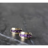 925 Sterling Silver Purple Tourmaline Stud Earrings