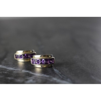 925 Sterling Silver Purple Tourmaline Stud Earrings