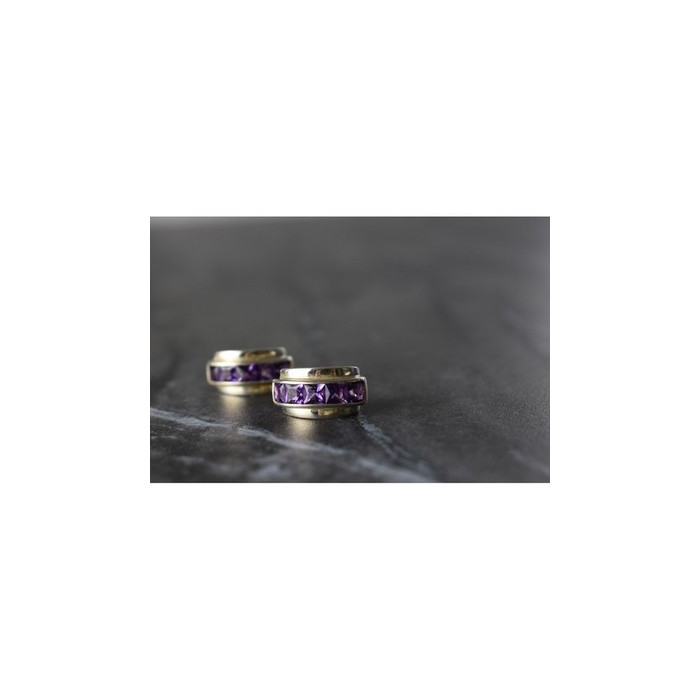 925 Sterling Silver Purple Tourmaline Stud Earrings