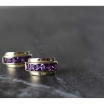 925 Sterling Silver Purple Tourmaline Stud Earrings