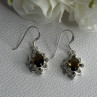 925 Sterling Silver Hessonite & Marcasite Earrings Length 1.10 Inch