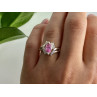 925 Sterling Silver Pink & White CZ Ring Size 7